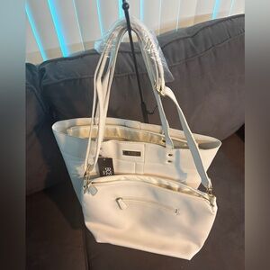 BCBG White Tote NWT and Matching Crossbody Bag NWOT